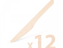 Fa evőeszköz készlet - kés - 12 db