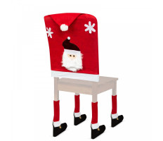Karácsonyi székdekor, székhuzat szett- Mikulás - 50 x 60 cm - piros/fehér