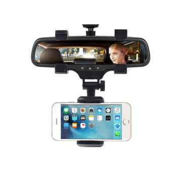 Autós telefontartó, visszapillantó tükörre rögzíthető, 360°-ban forgatható (50-90 mm széles)