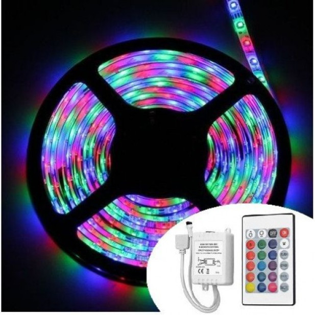 Kültéri LED szalag szett,  távirányítóval