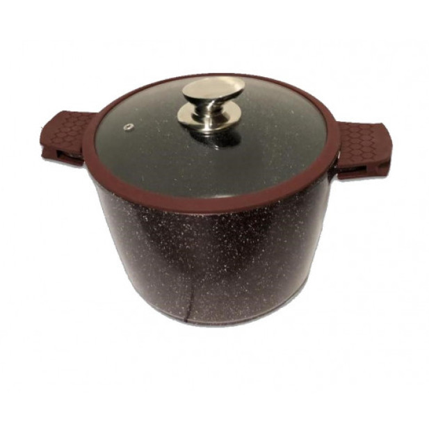 Zurrichberg Deluxe ZBP/7104 24cm Márvány Bevonatú Stock Pot Fazék Szilikon Fogantyúval + Szilikon Kerítés Hőálló üveg fedő