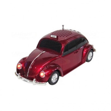 WS-1939 Taxi Formájú Vezeték Nélküli Hangszóró BT FM USB TWS-Piros