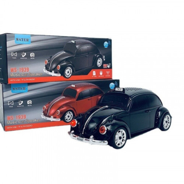 WS-1939 Taxi Formájú Vezeték Nélküli Hangszóró BT FM USB TWS-Szürke
