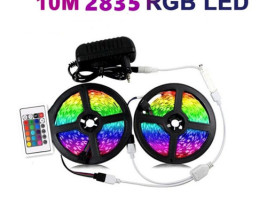 10 méteres színes RGB 2835 kültéri LED szalag szett