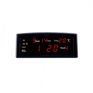 Digitális óra, fekete, piros LED kijelzővel, 4 funkcióval, 19 x 8 x 7 cm ZXTL-13B