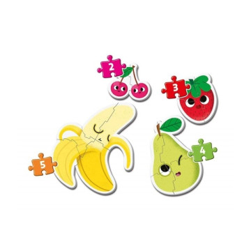 Bébi sziluett puzzle 4in1 - Gyümölcsök