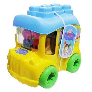Peppa malac autóbusz puha építőkockákkal - Clemmy Baby