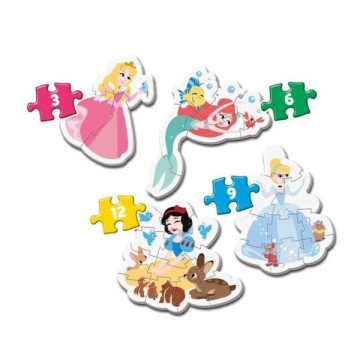 Bébi sziluett puzzle 4in1 - Disney Princess