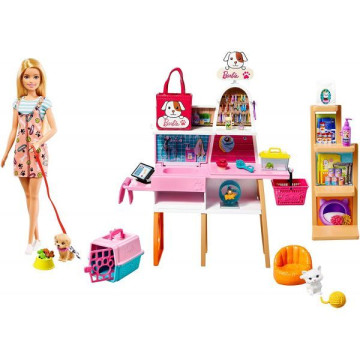Barbie baba játékszett - Kisállat bolt kiegészítőkkel