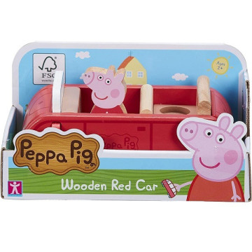 Peppa malac fajáték - piros autó Peppa figurával