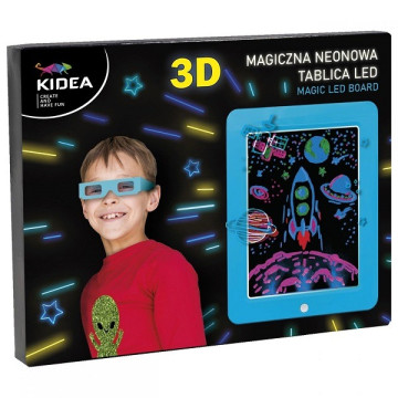 Kidea Neon rajztábla 3D szemüveggel