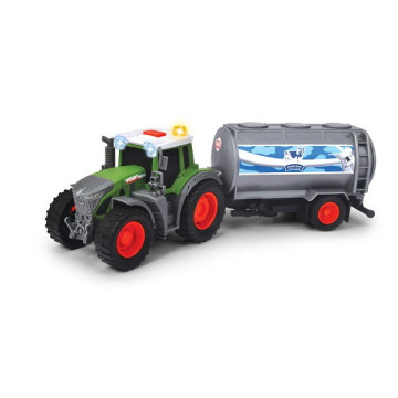 Dickie - Fendt zöld traktor tejszállító kocsival 26 cm