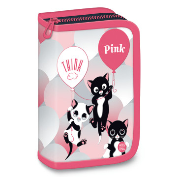 Ars Una cicás kihajtható felszerelt tolltartó - Think Pink rózsaszín