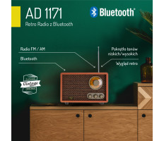 Adler AD1171 Bluetooth-os Retro Rádió