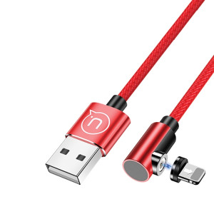 Usams SJ444USB02 Jobb Oldalas Mágneses Lightning Töltőkábel 100 cm piros