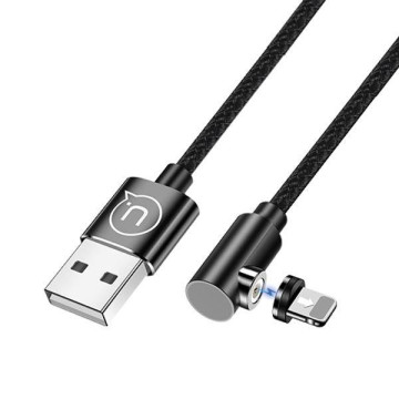 Usams SJ444USB01 Jobb Oldalas Mágneses Lightning Töltőkábel,100cm  fekete