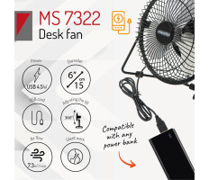 Mesko MS7322 usb mini ventillátor