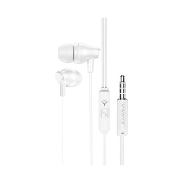 Borofone BM61 Wanderer fehér mikrofonos fülhallgató, headset