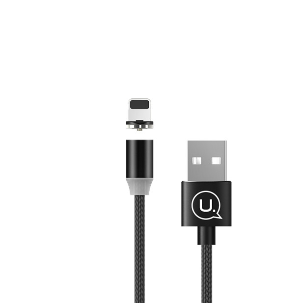 USAMS SJ292USB01 Mágneses Lightning töltőkábel, fekete