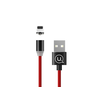 USAMS SJ292USB02 Mágneses Lightning töltőkábel, piros, 1299154