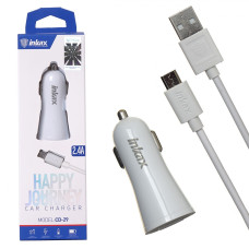 Inkax CD-29-MICRO 2.4 amperes dupla usb-s autós töltő 1 méteres micro usb kábellel 1271631