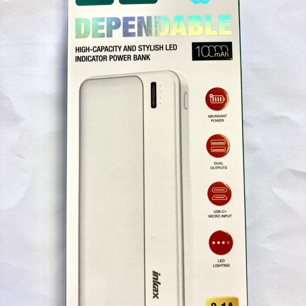 INKAX PB-01A 10.000mAh power bank led kijelzővel, usb-c és micro usb port