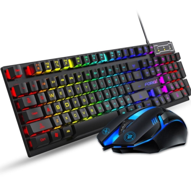 FOREV magyar nyelvű RGB gamer billentyűzet egérrel