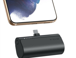 VEGER V0556 5000MAH POWER BANK BEÉPÍTETT USB TYPE-C CSATLAKOZÓVAL, 1X 20W / PD3.0 TÖLTÉSSEL