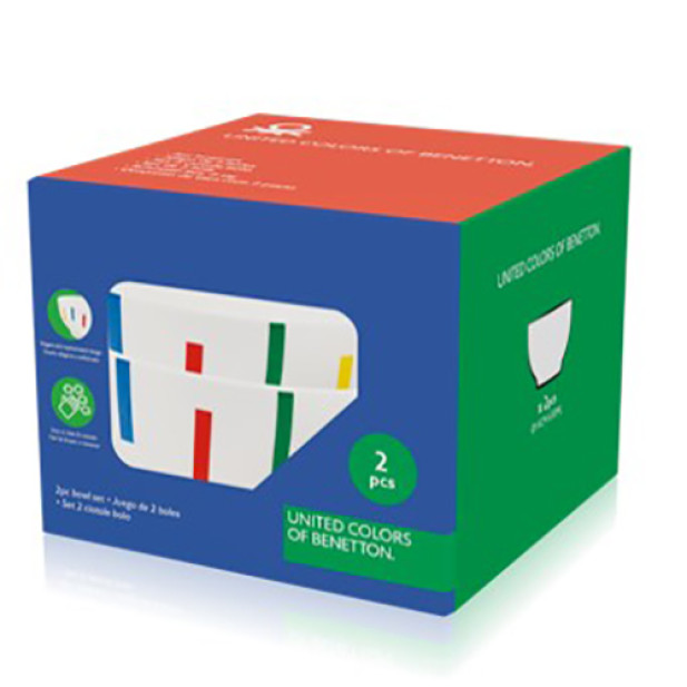 Benetton BE-0859 2 db reggeliző tál,  Rainbow Collection 500 ml