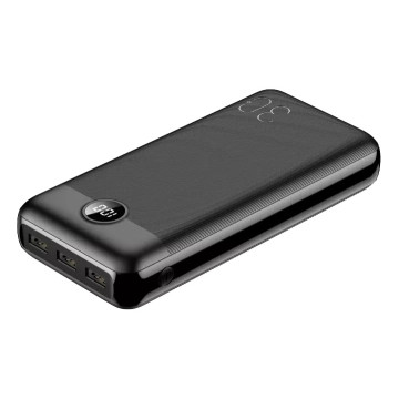 VEGER VP3008PD Power bank, fekete, 30.000mAh, PD 18W, QC 18W, 3 usb és 1 usb-c kimenet