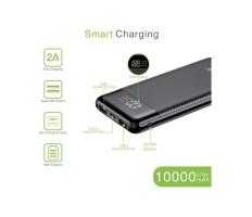 VEGER VP1087 Power bank , fekete, 10.000mAh,5V-2a, 3 usb és 1 type-c kimenettel. LED kijelzővel