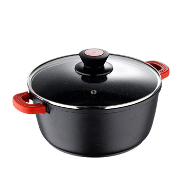 Bergner Chroma öntött alumínium lábas 28x12cm üvegfedővel,  indukciós