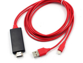 HDMI kábel iPhone képernyő tükrözéshez Piros