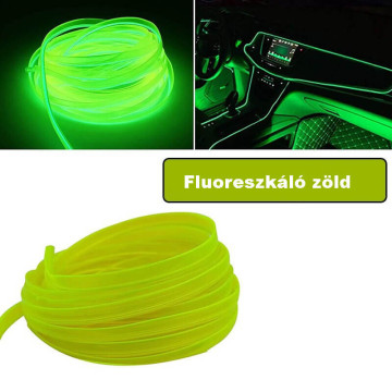Műszerfal LED Csík, Autós dekor szalag fluoreszkáló zöld