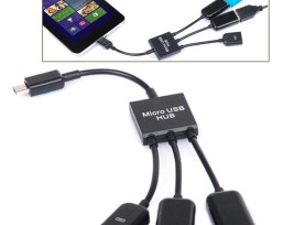 3 az 1-ben Micro USB HUB DUPLA USB 2.0 OTG ADAPTER