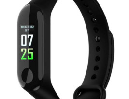 M3 Smart Fitness okoskarkötő pulzus és vérnyomás mérővel - fekete színben