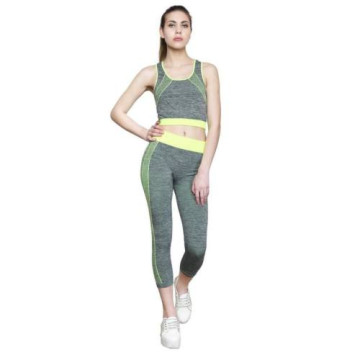 Jóga Fitness Wear karcsúsító sportruházat - zöld-szürke