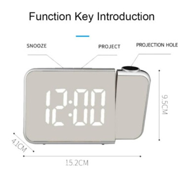 Projektoros tükrös digitális led ébresztőóra, naptár és hőmérséklet funkcióval - DS-8590L - MS-999