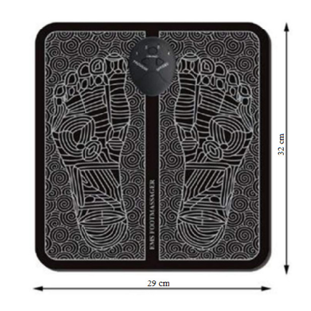 Elektromos lábmasszírozó szőnyeg, kör mintával