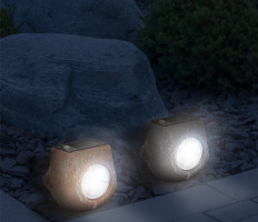 LED-es kültéri szolárlámpa - kő forma