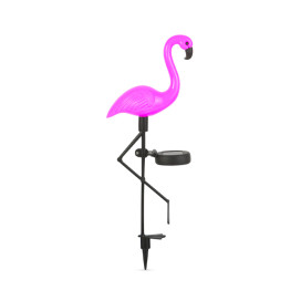 LED-es szolár flamingó - leszúrható - műanyag - 52 x 19 x 6 cm