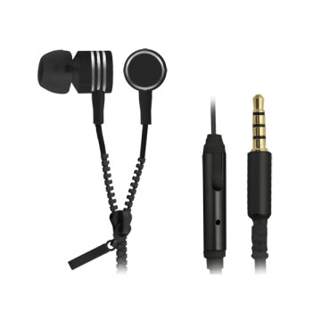 Cipzáras fülhallgató mikrofonnal - Esperanza Zipper EH161K - Fekete