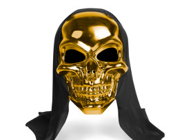 Fényes koponya maszk - arany - felnőtt méret - 16 x 24 cm
