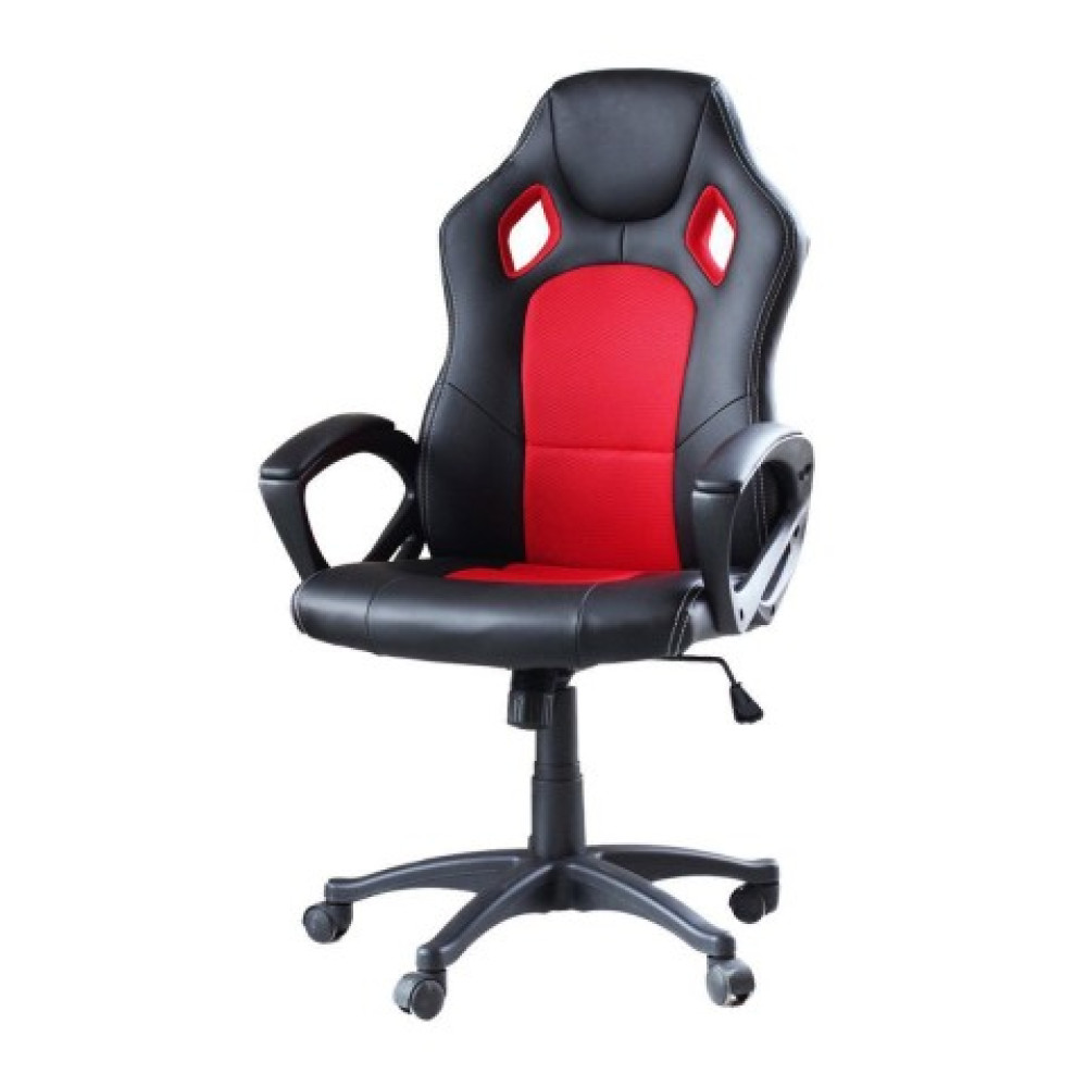 Gamer szék Basic, színes háttámla, piros