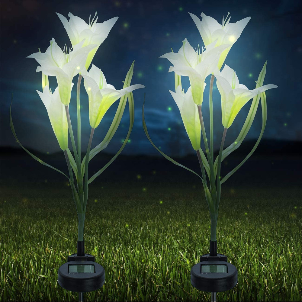 Lily napelemes kerti lámpa, fehér