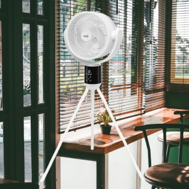 Home SFR88DC állványos ventilátor,  50 W,  18 cm névleges lapátátmérő,  DC motor,  12 fokozat,  3 üzemmód,  3 dőlésszög,  kapcsolható oszcillálás,  időzítő
