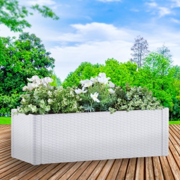 Fehér kerti magaságyás önöntöző rendszerrel 100 x 43 x 33 cm - utánvéttel vagy ingyenes szállítással