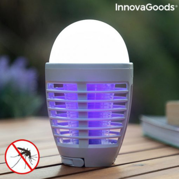 InnovaGoods V0103060 2 az 1-ben újratölthető szúnyogriasztó lámpa LED-del