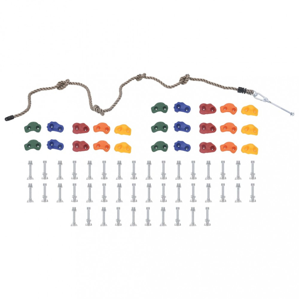 25 db többszínű mászókő kötéllel - utánvéttel vagy ingyenes szállítással