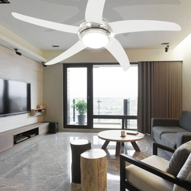 Díszes mennyezeti ventilátor lámpával 128 cm fehér - utánvéttel vagy ingyenes szállítással
